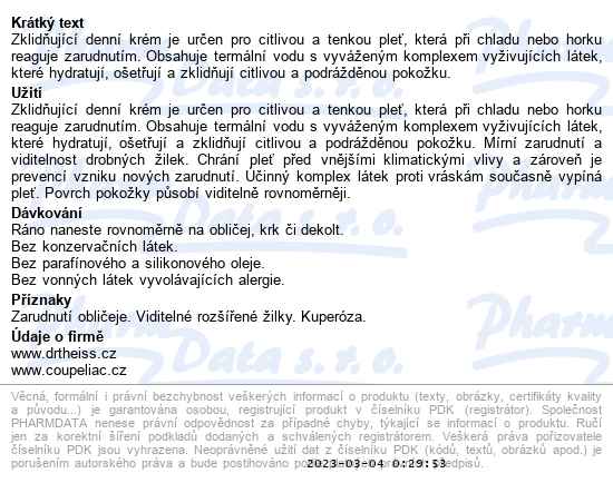 Coupeliac Zklidňující denní krém 50 ml - popis