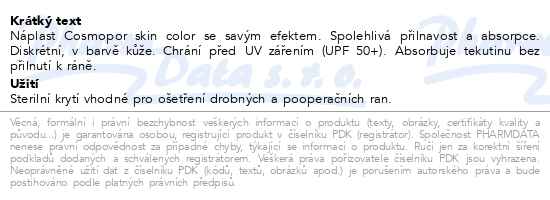 Hartmann Cosmopor Skin color 7.2 x 5cm 5 kusů - popis