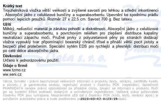 Seni Man Extra plus Level 4 vložky pro muže 15 ks - popis