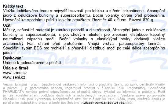 Seni Man Super level 5 vložky pro muže 15 ks - popis