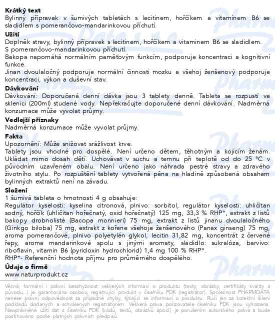 Iq Mag Memory Paměť, koncentrace, myšlení 20 šumivých tablet - popis