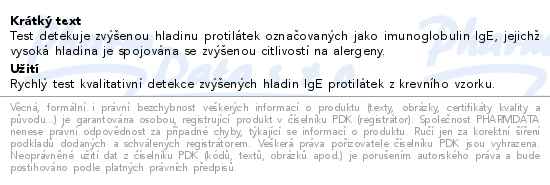 Imutest autotest Test na alergii - popis