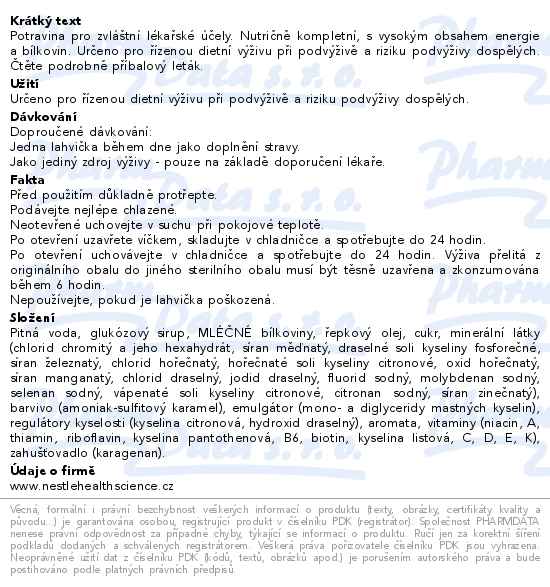 Clinutren Renutryl Booster Karamelová příchuť 4x300ml - popis