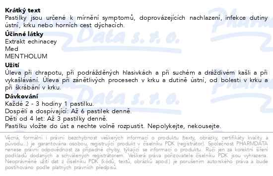 Dr.Müller Müllerovy pastilky s echinaceou 24 pastilek - popis