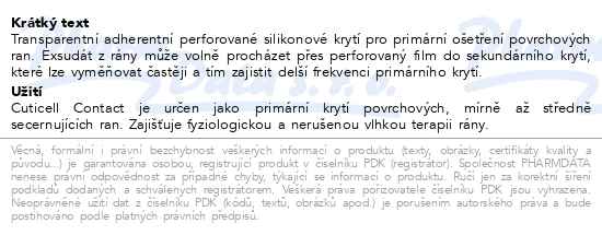 Leukoplast Cuticell contact 5cmx7.5cm transparentní silikonová mřížka 5 kusů - popis
