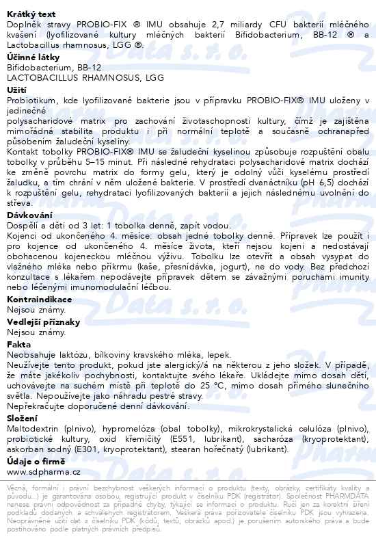 Probio-fix Imu 60 tobolek - popis
