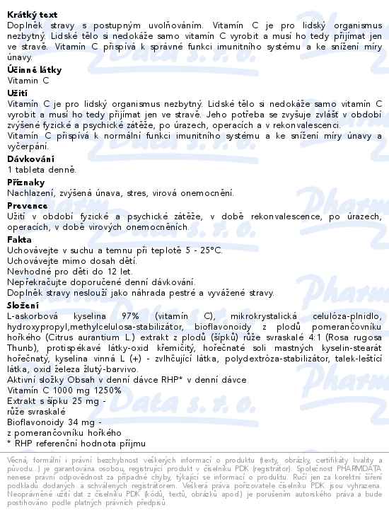 Vitamin C 1000 mg se šípky 120 tablet Agmed - popis