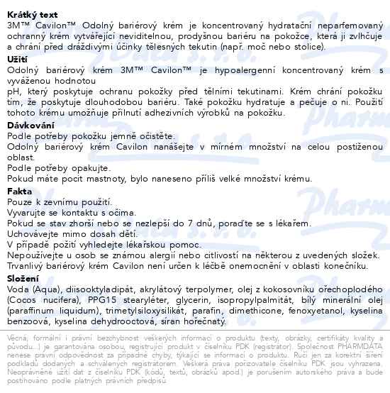3M Cavilon ochranný bariérový krém 92 g - popis