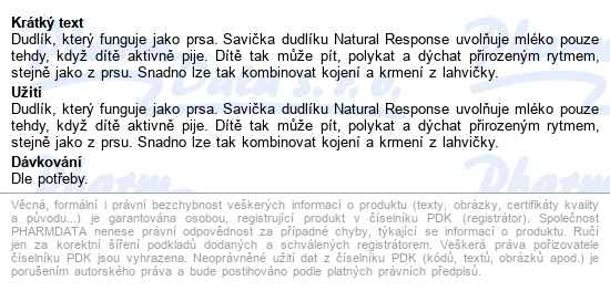 Avent Natural Response 1 savička první průtok 0m 2 kusy - popis