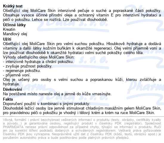 Molicare Skin ošetřující olej 500 ml - popis
