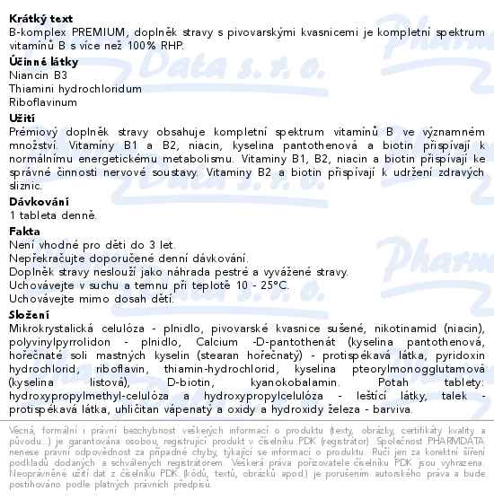 B-komplex Premium 100 tablet Agmed - popis