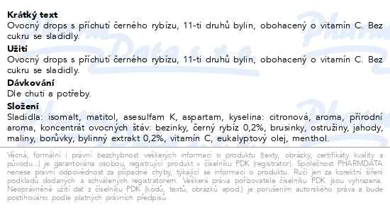 Vivil Černý rybíz a 11 bylin bonbóny bez cukru 120 g - popis
