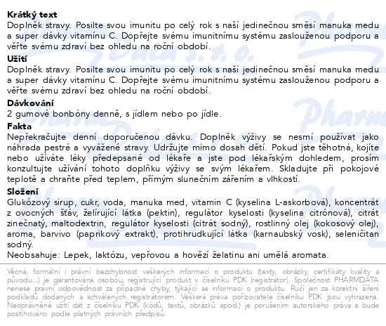 Bloom Robbins It's Immunity boost o'clock - vitamíny na podporu imunity s manuka medem gumídci 60 kusů - popis