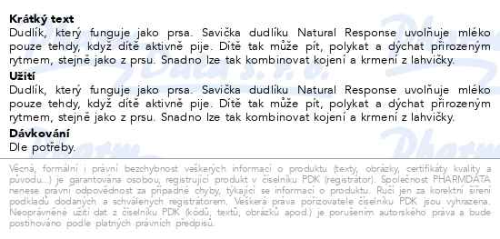 Avent Natural Response 4 savička středný průtok 6m+ 2 kusy - popis