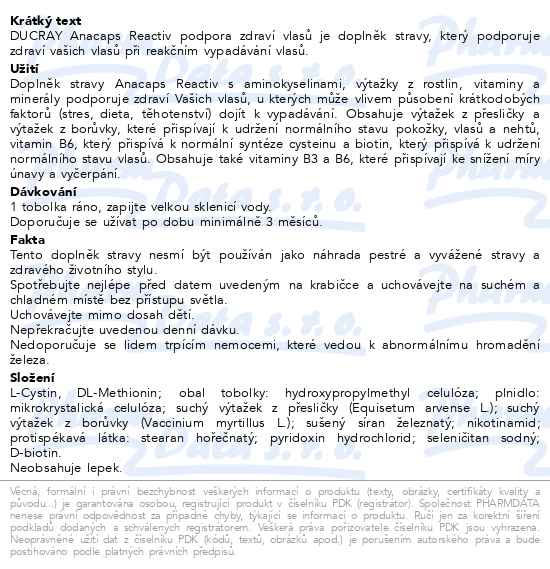 Ducray Anacaps Reactiv 90 kapslí - popis