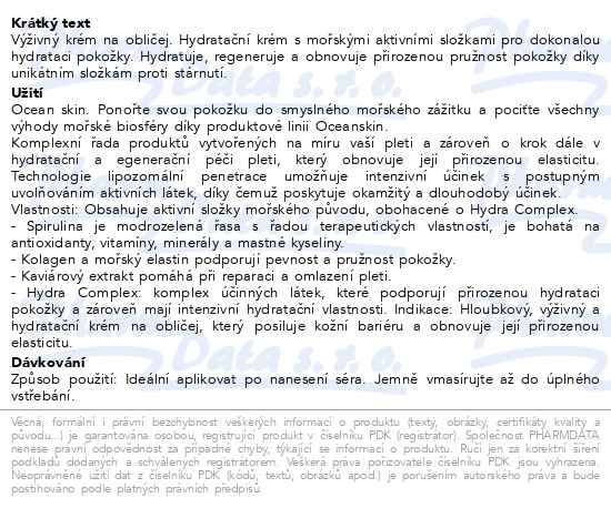 Sesderma Oceanskin Výživný pleťový krém 50 ml - popis