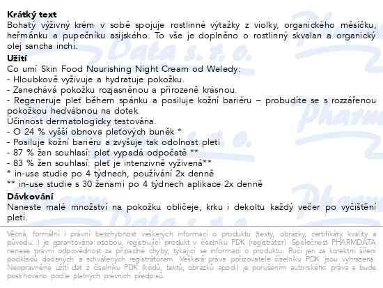 Weleda Skin Food Nourishing night cream 40 ml - popis