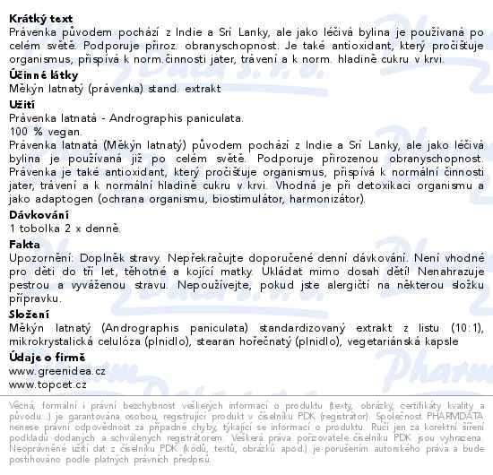 Green idea Právenka latnatá 60 tobolek - popis