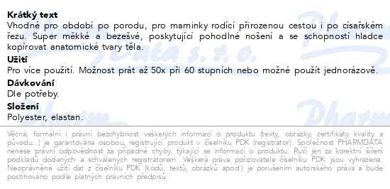 Momcare Poporodní kalhotky pro více použití L/XL 4 kusy - popis