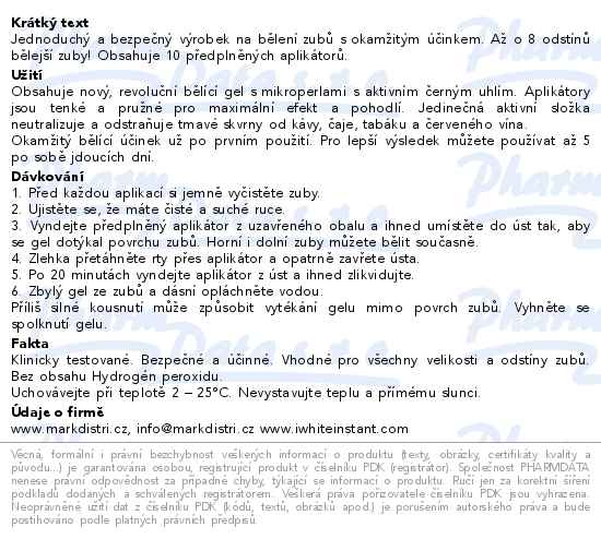Iwhite Dark Stains Sada na bělení zubů 10x0,8 g - popis