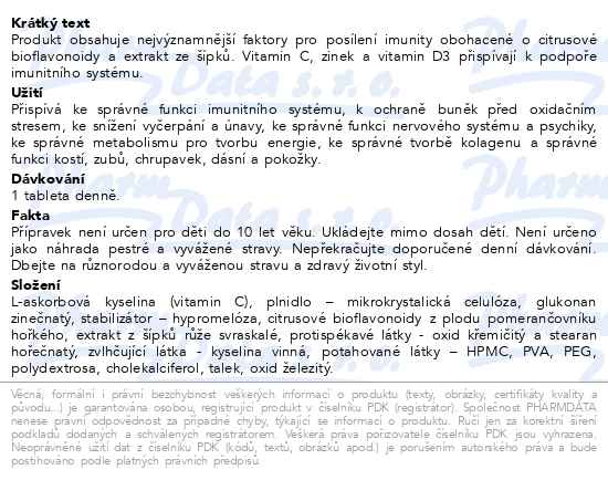 Movit Vitamin C s šípky+vitamin D+zinek 30 kapslí - popis