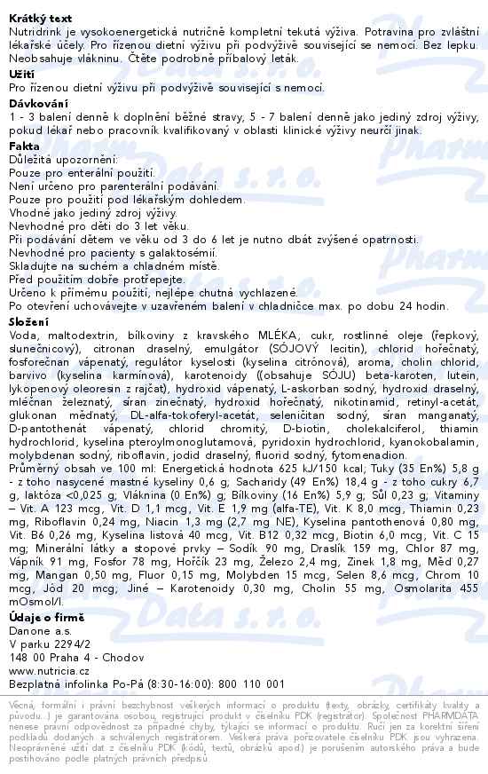 Nutridrink S Příchutí Jahodovou perorální roztok 24x200ml - popis