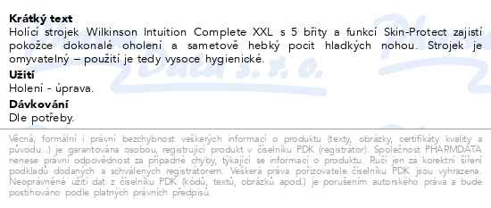 Wilkinson Intuition Complete XXL pack - popis