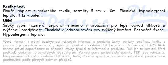 Abena Fixační náplast elastická hypoalergenní nesterilní 5cmx10m - popis