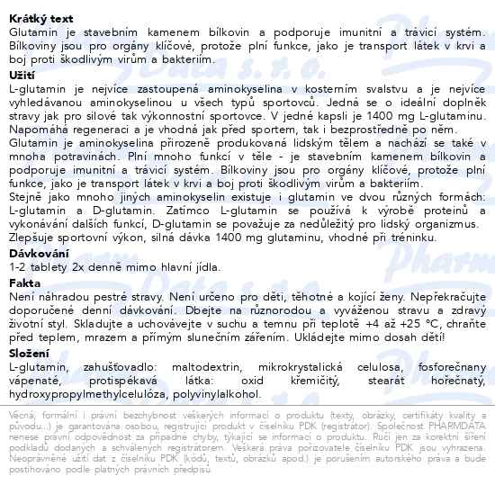 Movit L-Glutamine 1400 mg 120 tablet - popis