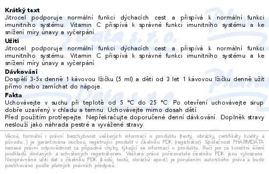 Jitrocel s vitaminem C 245 ml Agmed - popis
