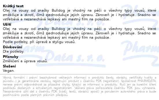 Bulldog Original Beard oil olej na vousy 30 ml - popis