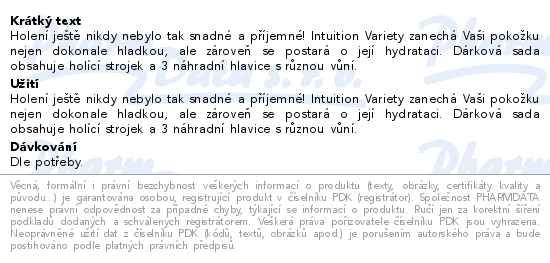 Wilkinson Intuition Variety 2v1 SET holící strojek + 3 náhradní hlavice - popis