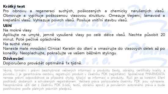 Clinical Keratin Hloubková kúra 100 ml + Kofeinový šampon 250 ml - popis