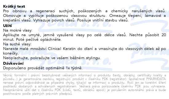 Clinical Keratin Hloubková kúra 100 ml + Arganový olej 20 ml - popis