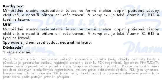 Nupreme Železo chelát 60 kapslí - popis