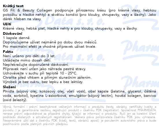 GS Fit&Beauty Collagen 50+50 kapslí Dárkové balení - popis