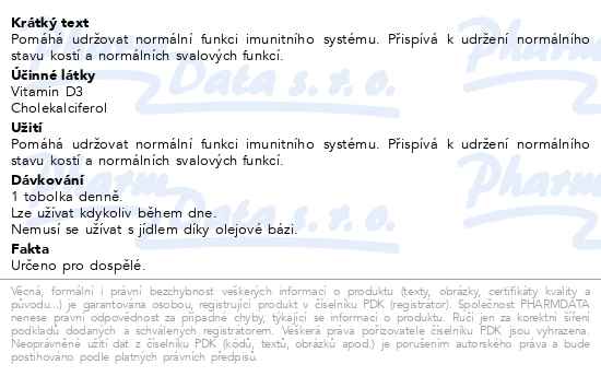 Detritin Vitamin D3 2000 IU 90+30 tobolek - popis