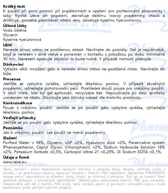 Water-jel Burn jel chladicí gel 80 ml - popis