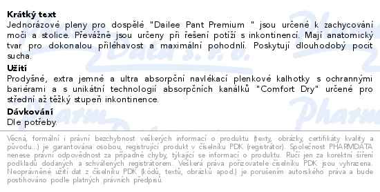 Dailee Pant Premium plus M kalhotky absorpční natahovací 15 ks - popis