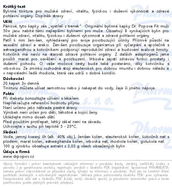 Dr.popov Kapky bylinné Fit muži 50+ 50ml - popis