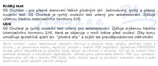 GS Ovultest 6 ks - popis
