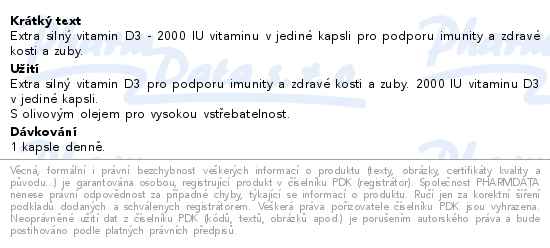 GS Vitamin D3 2000 IU 90 kapslí - popis