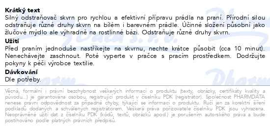 Frosch Eko Sprej na skvrny à la ,,žlučové mýdlo” 500 ml - popis