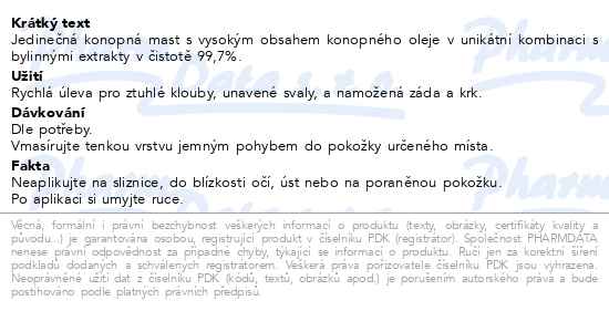 Cemio Kamzíkova Konopná mast hřejivá 200 ml - popis