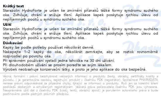Starazolin Hydroforte 10 ml - popis