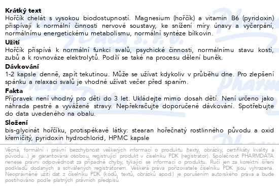 Movit Hořčík B6 chelát 30 kapslí - popis
