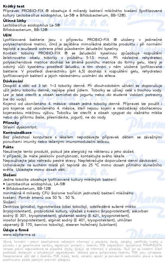 Probio-fix 30 tobolek - popis