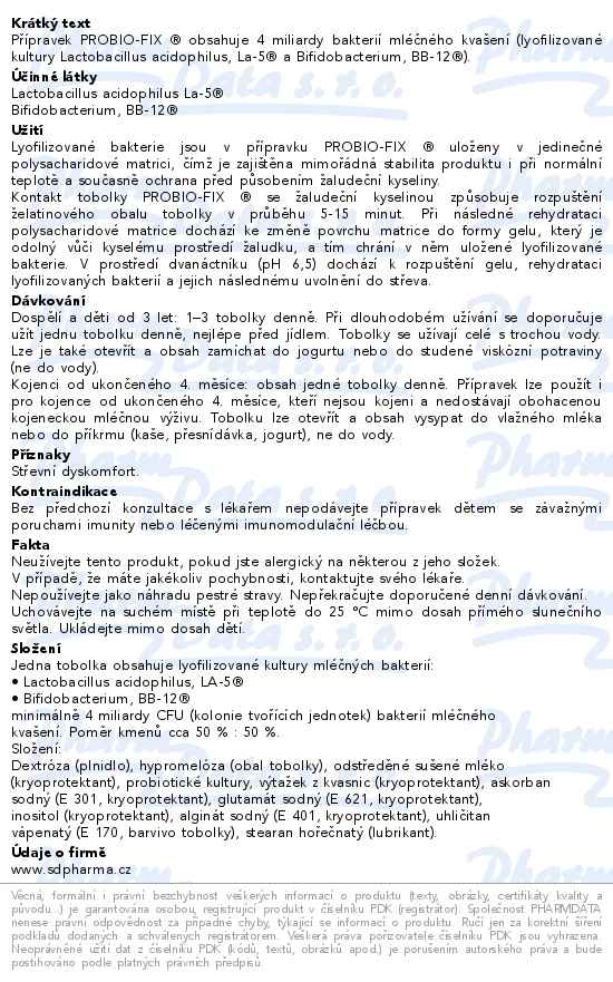 Probio-fix 60 tobolek - popis
