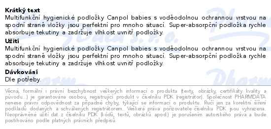Canpol babies Multifunkční hygienické podložky 60x60cm 10ks - popis