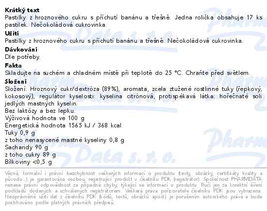 Intact hroznový cukr Banán+Třešeň 17ks - popis